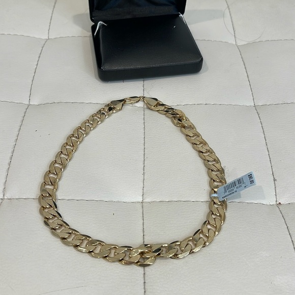 Mens 14K Gold over brass curb chain necklace 18” - Picture 1 of 3